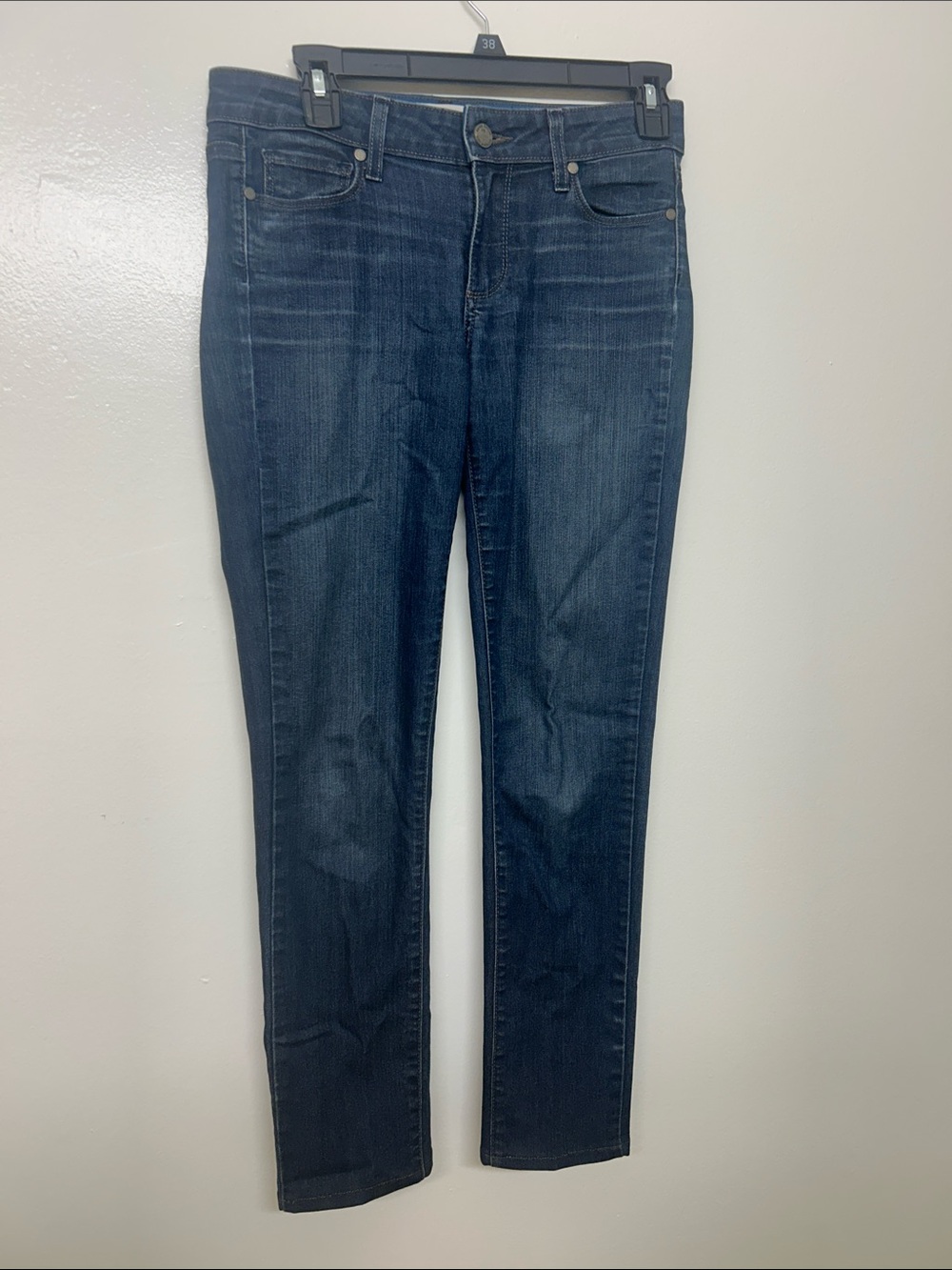 PAIGE SKYLINE SKINNY Dark Indigo Straight-Leg Jeans